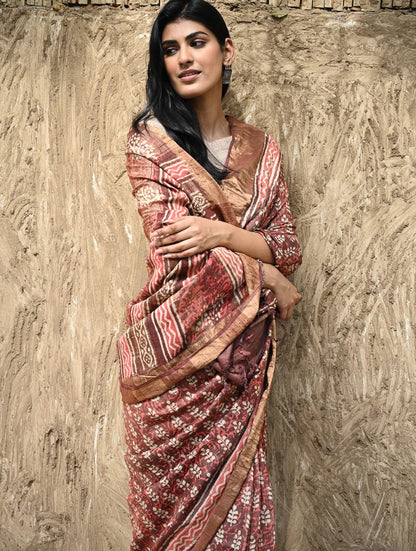 Vasudha — Maroon Tussar