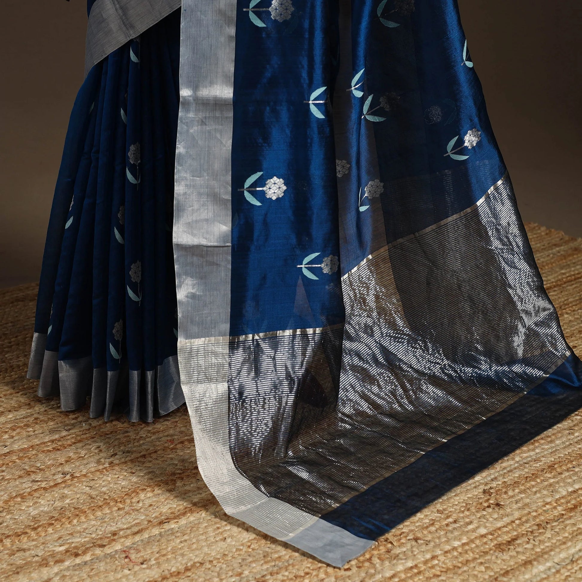Ambara Blue Chanderi flat lay
