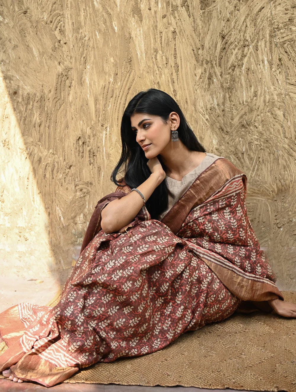 Vasudha — Maroon Tussar