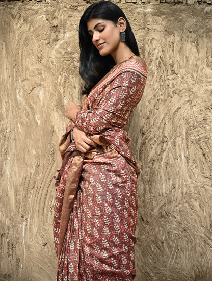 Vasudha — Maroon Tussar