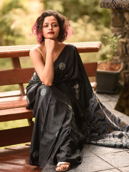 Krishna — Black Bandhani Silk