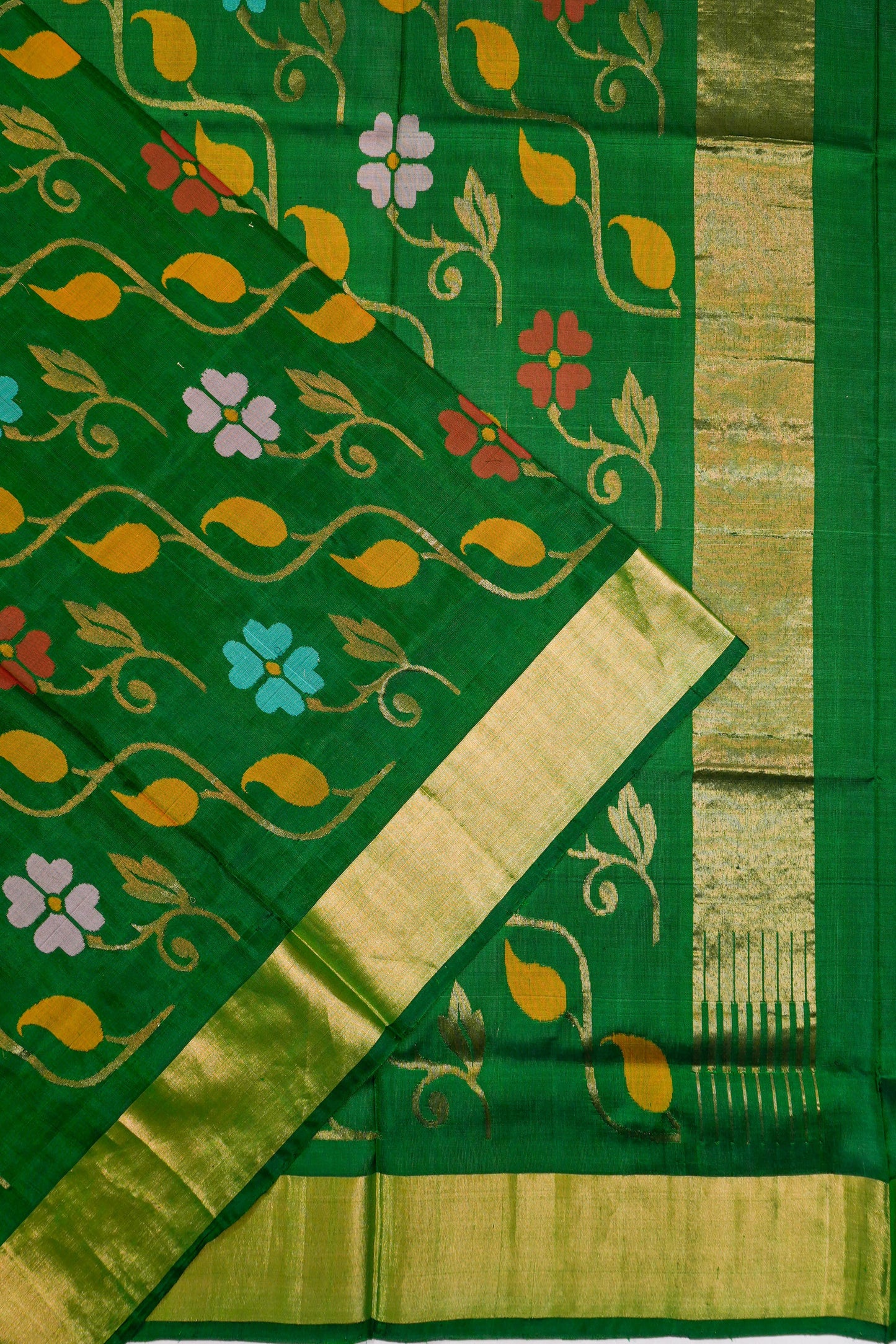 Vanmala Green Uppada flat lay