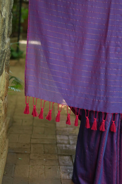 Indraneel — Purple Handloom Silk