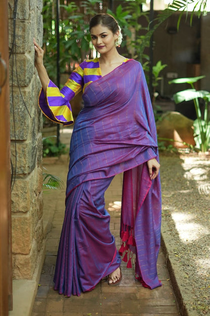 Indraneel — Purple Handloom Silk