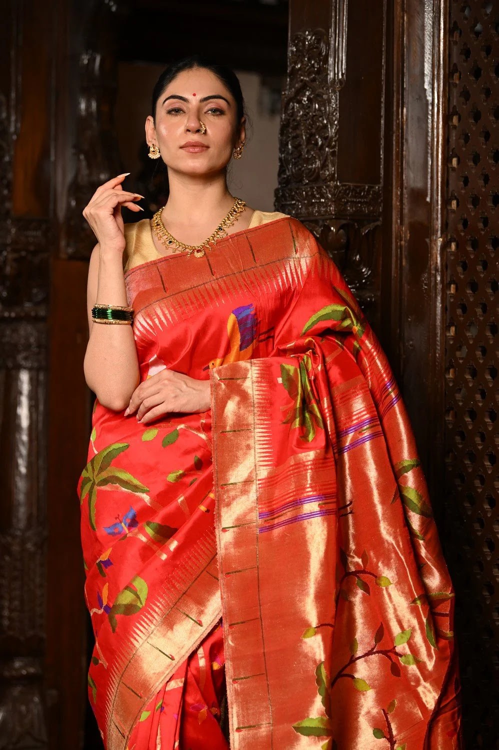 Aranya — Red Paithani