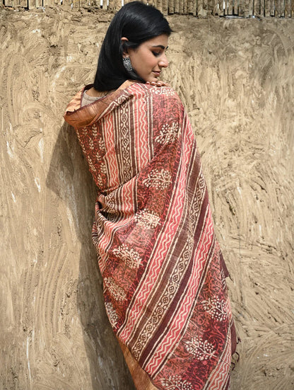 Vasudha — Maroon Tussar