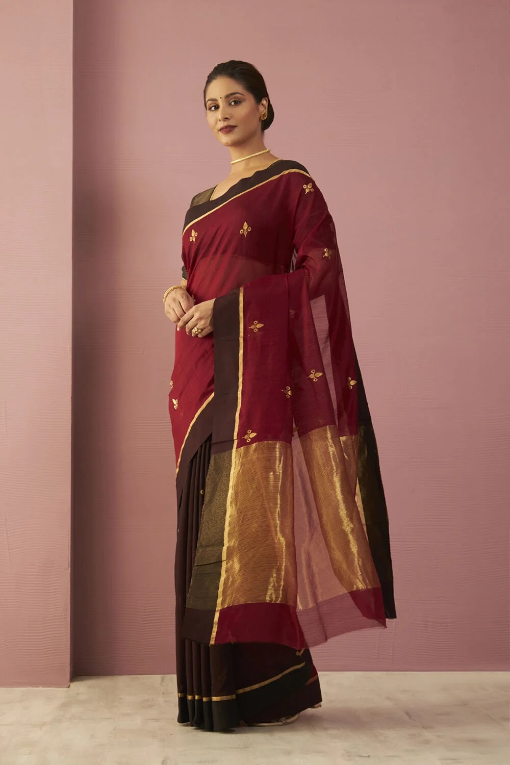 Anuradha — Maroon Handloom Silk