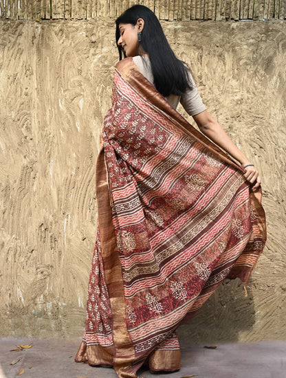 Vasudha — Maroon Tussar