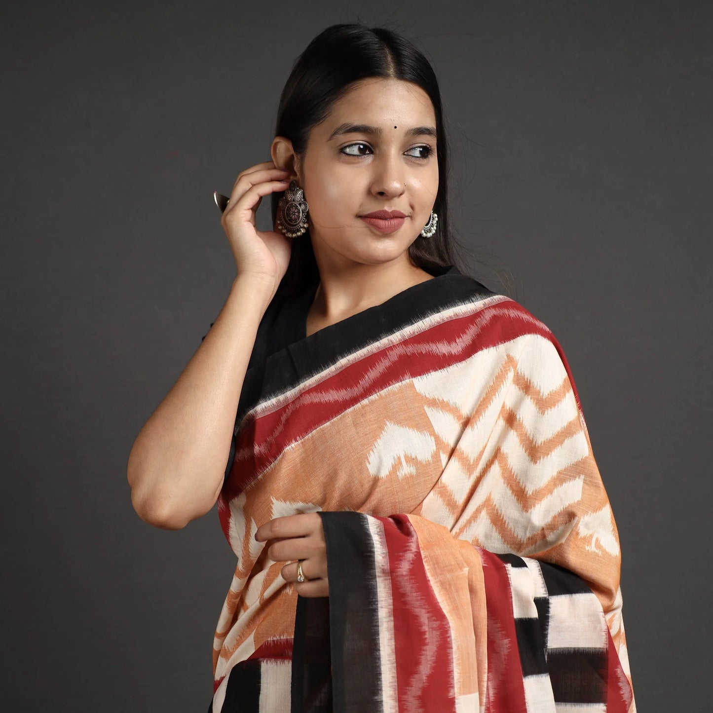 Indradhanu Multicolor Pochampally flat lay