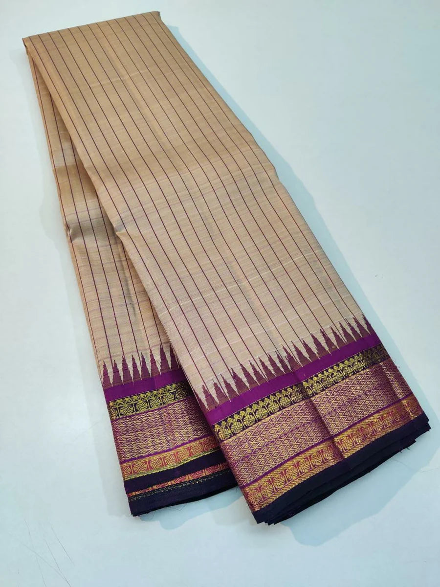 Chandan Beige Gadwal flat lay