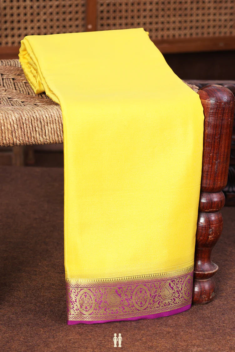 Haldi Yellow Mysore Silk flat lay