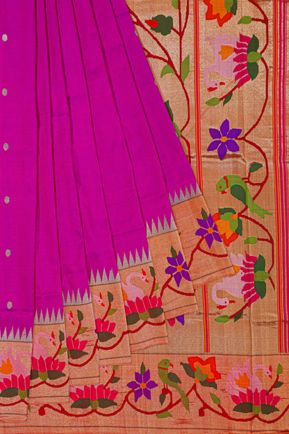 Pushparani Rani Pink Paithani flat lay