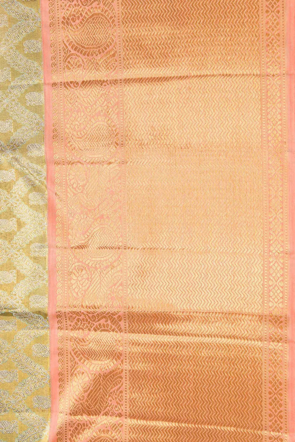 Swarnima Cream Kanjeevaram flat lay