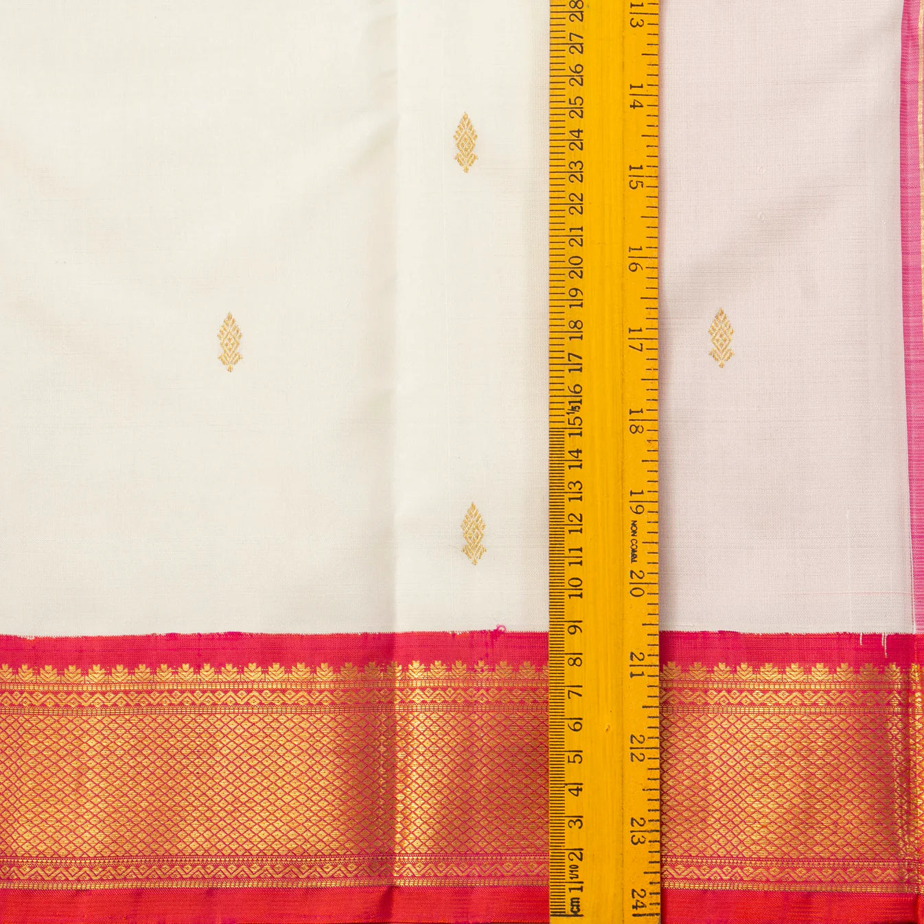Malini Ivory Kanjeevaram flat lay