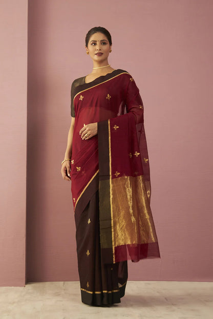 Anuradha Maroon Handloom Silk saree