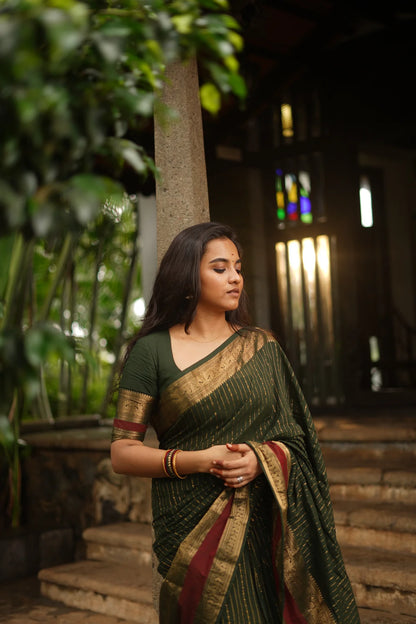 Vanashree Green Kanjeevaram saree