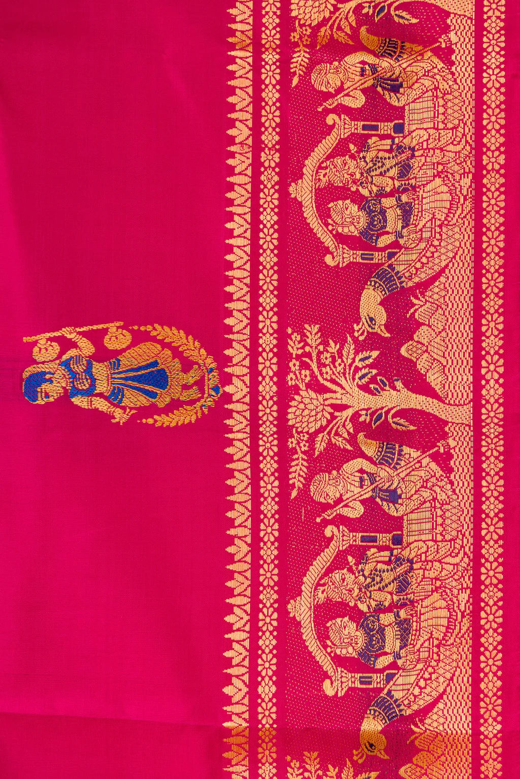 Alpana Pink Baluchari flat lay