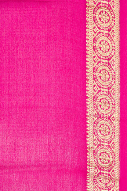 Gulaal Rani Pink Mysore Silk flat lay
