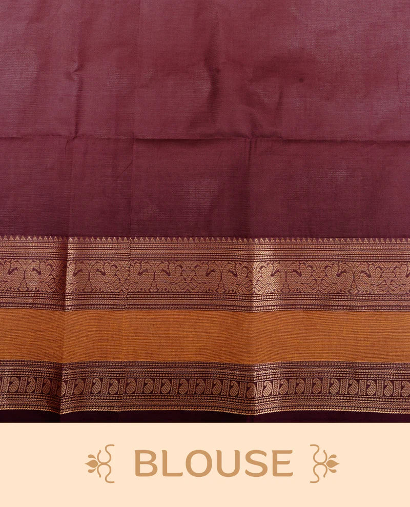 Sanchi Maroon Gadwal flat lay
