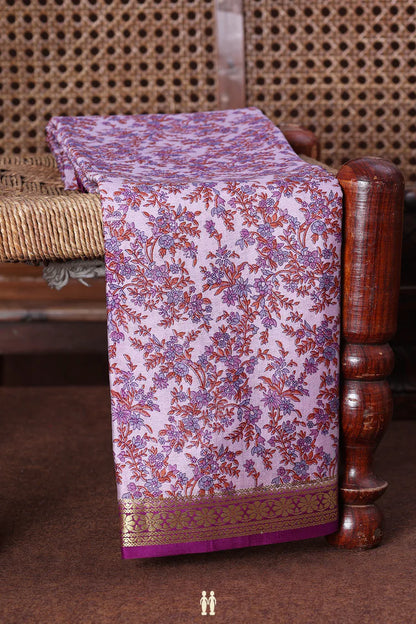Nazneen Lilac Banarasi saree flat lay