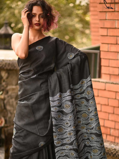 Krishna — Black Bandhani Silk