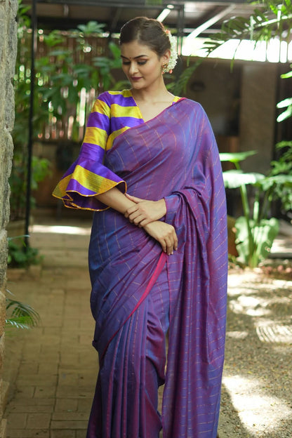 Indraneel — Purple Handloom Silk