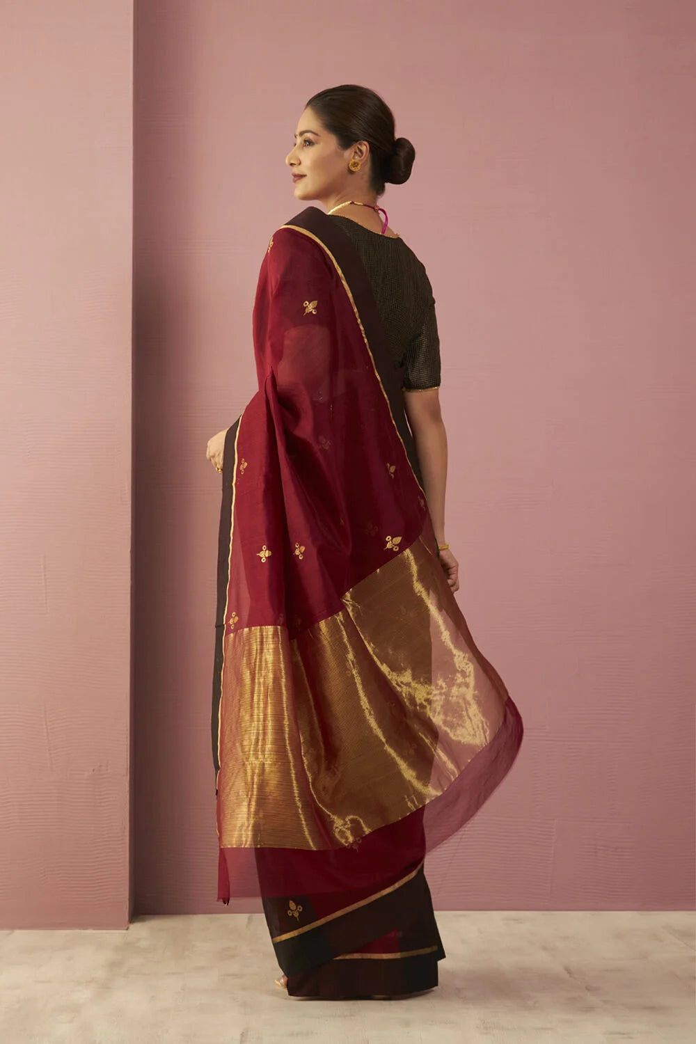 Anuradha — Maroon Handloom Silk