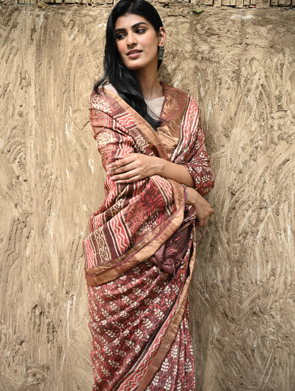 Vasudha — Maroon Tussar