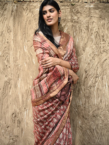 Vasudha — Maroon Tussar