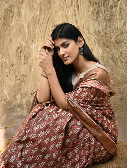 Vasudha — Maroon Tussar