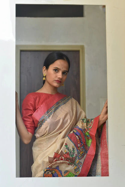 Mithila — Beige Tussar