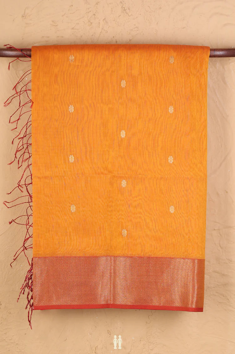 Suvarna Orange Mangalagiri flat lay