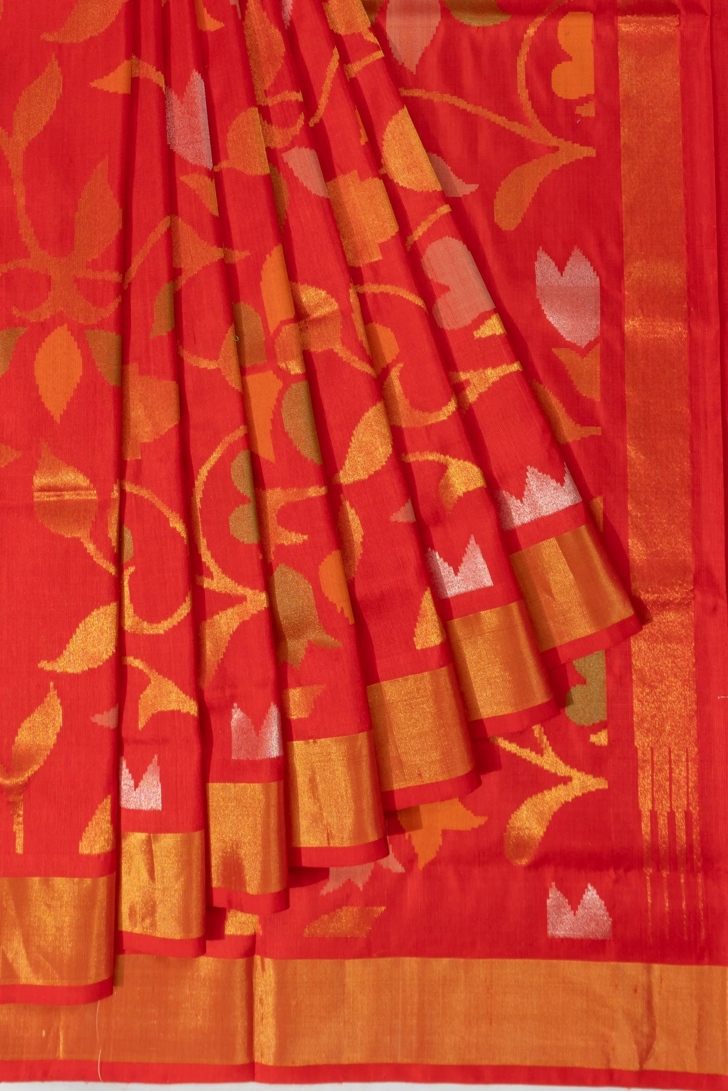 Sindoori Vermilion Banarasi flat lay