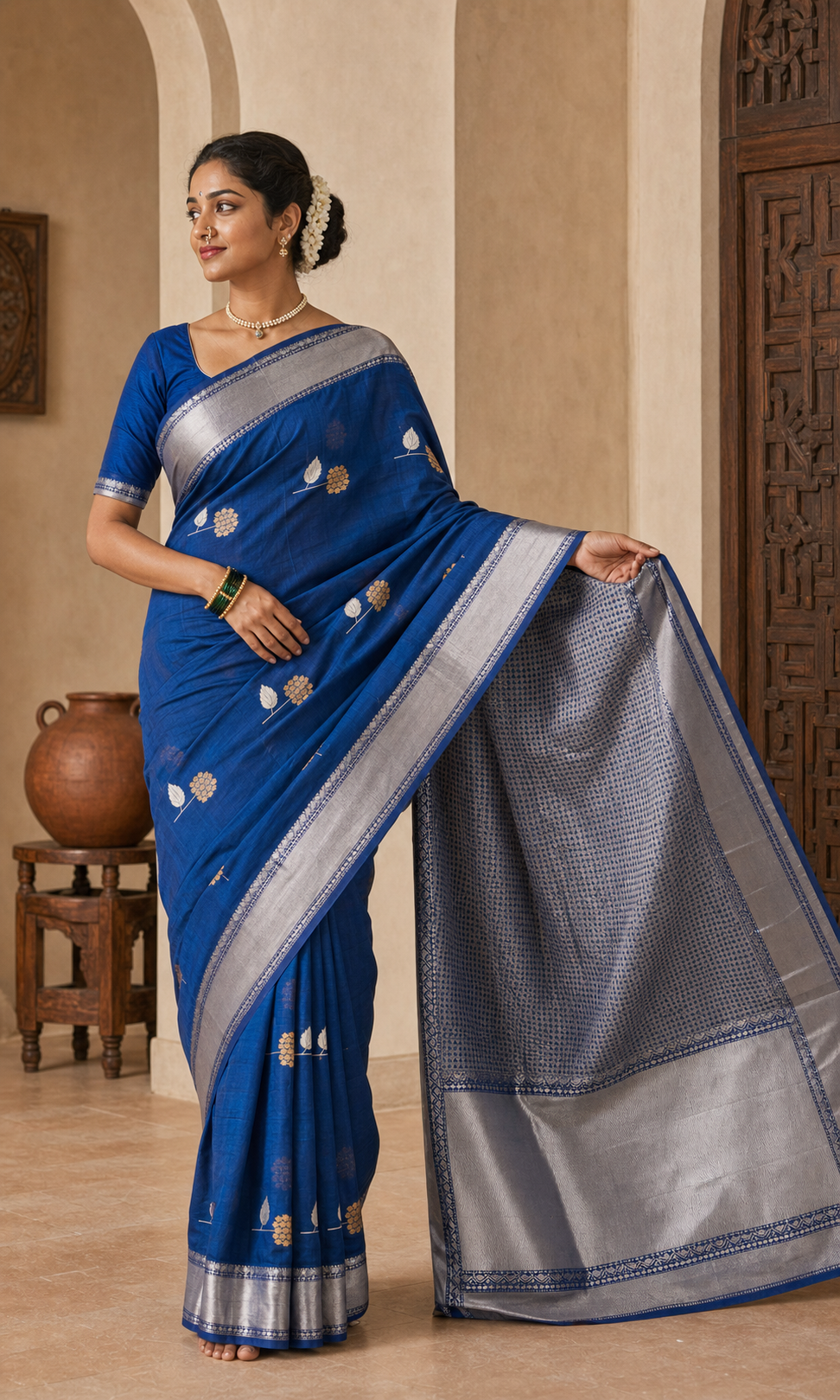 Roopa Blue Venkatagiri worn front