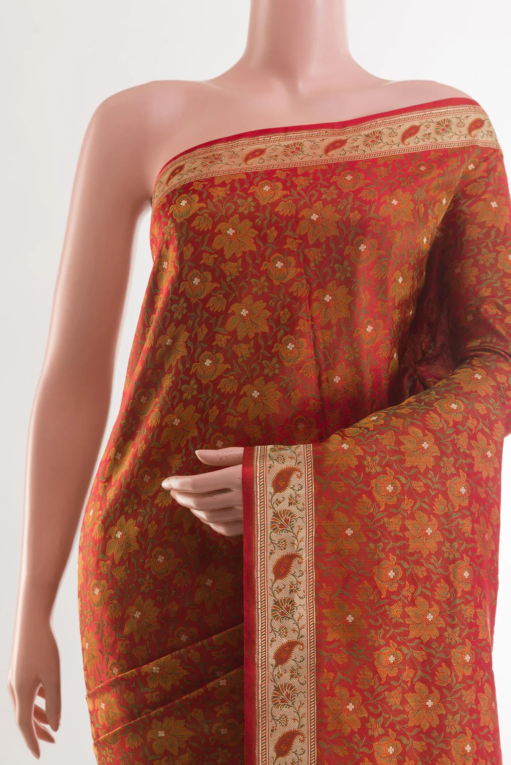 Ambar Rust Banarasi flat lay