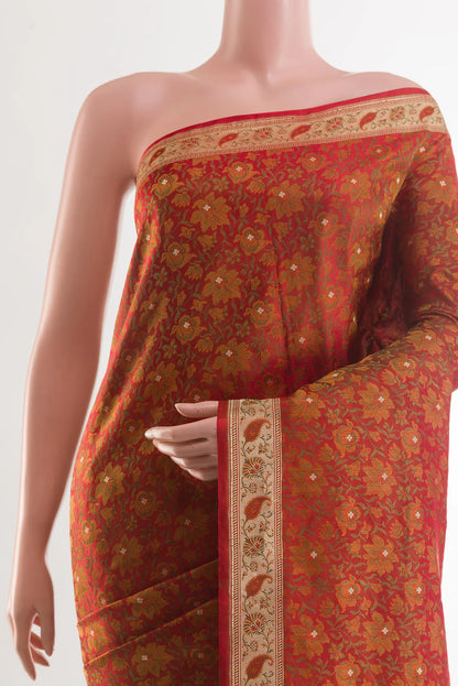 Ambar Rust Banarasi flat lay