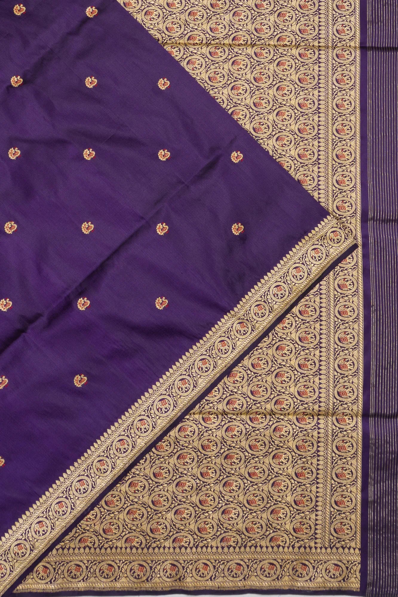 Rajguni Purple Banarasi flat lay