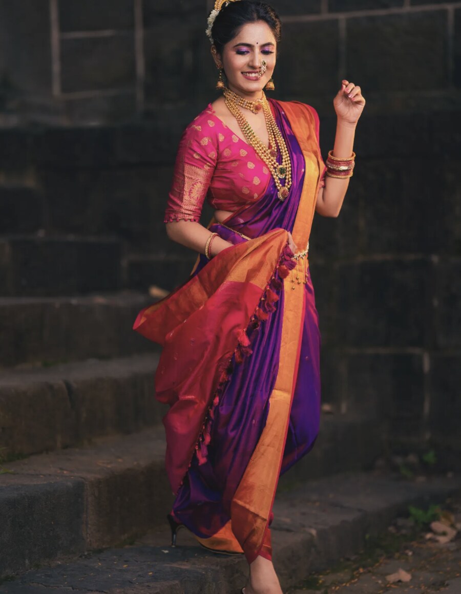 Maharashtrian silk styling by Niruti