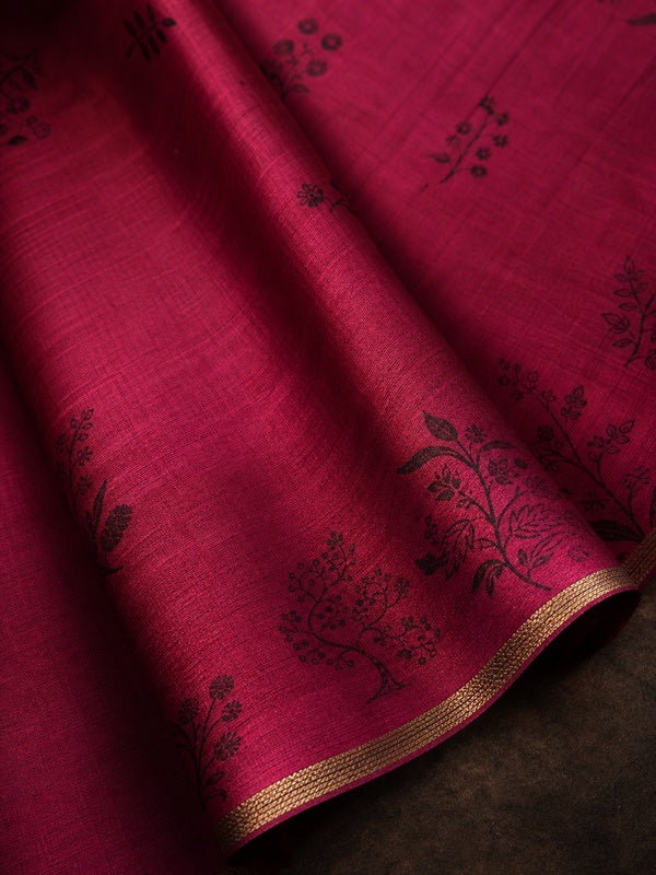 Printed silk saree from India